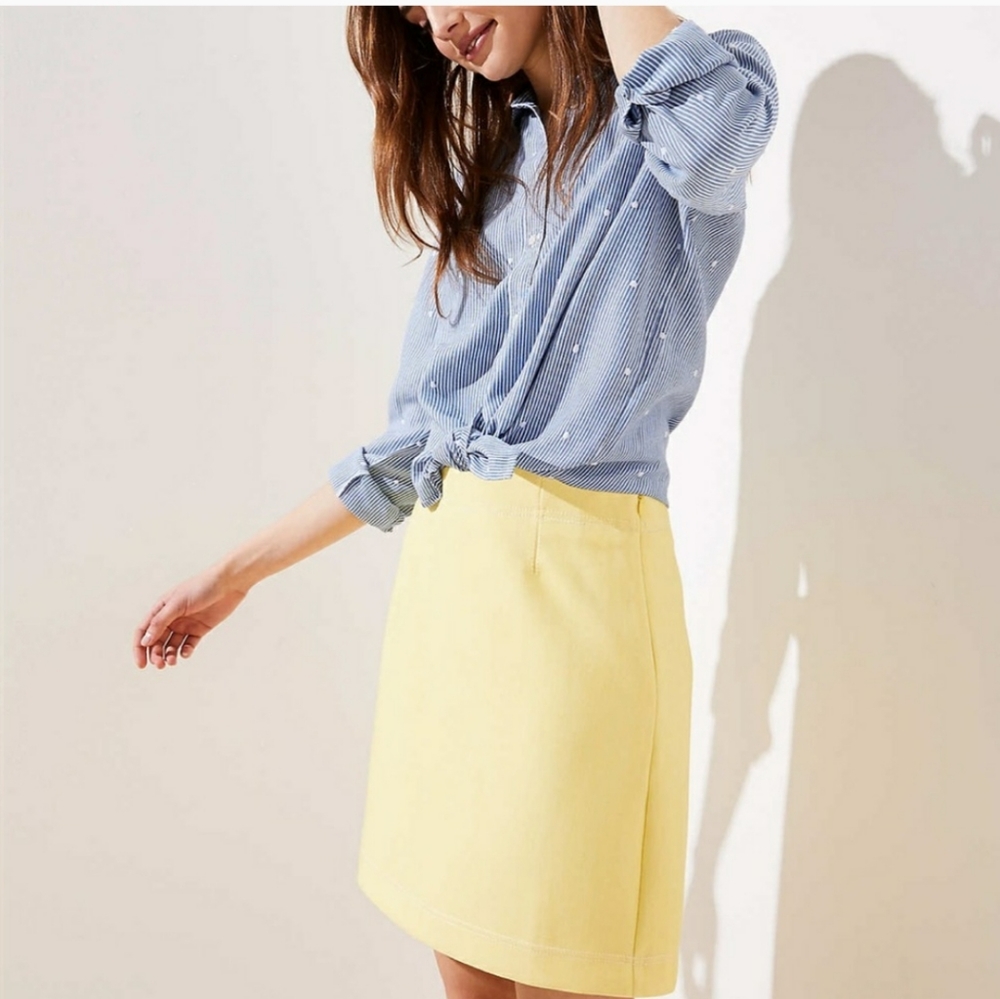 NWOT LOFT SKIRT PALE YELLOW, SIZE 6